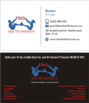 Business Card Design by Sushma for Aim TO Infinity | Design: #4040611