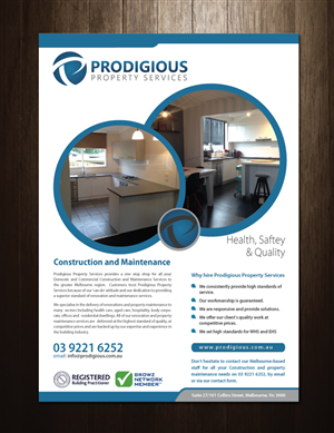 A business Promotional flyer for Prodigious Property Services. | Brochure Design by meet007