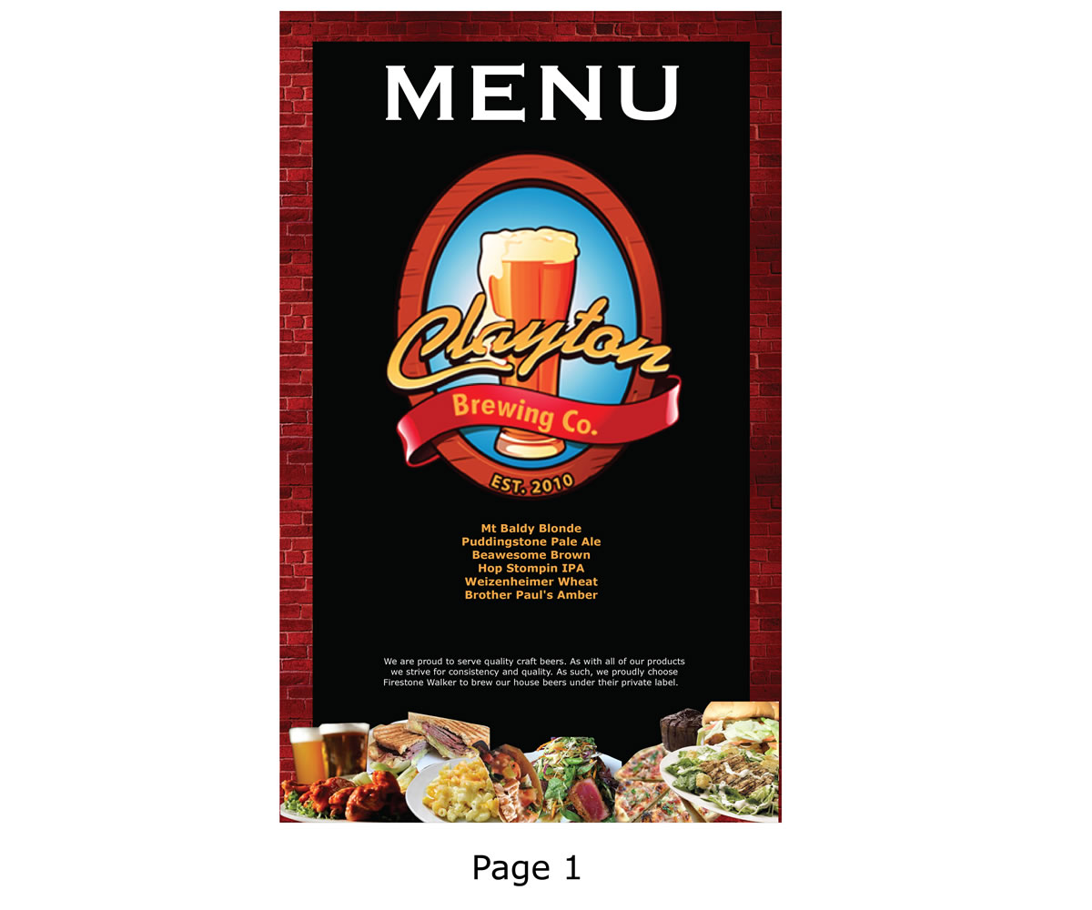 Menu Design by Kignite for Clayton Brewing Co | Design #1112250