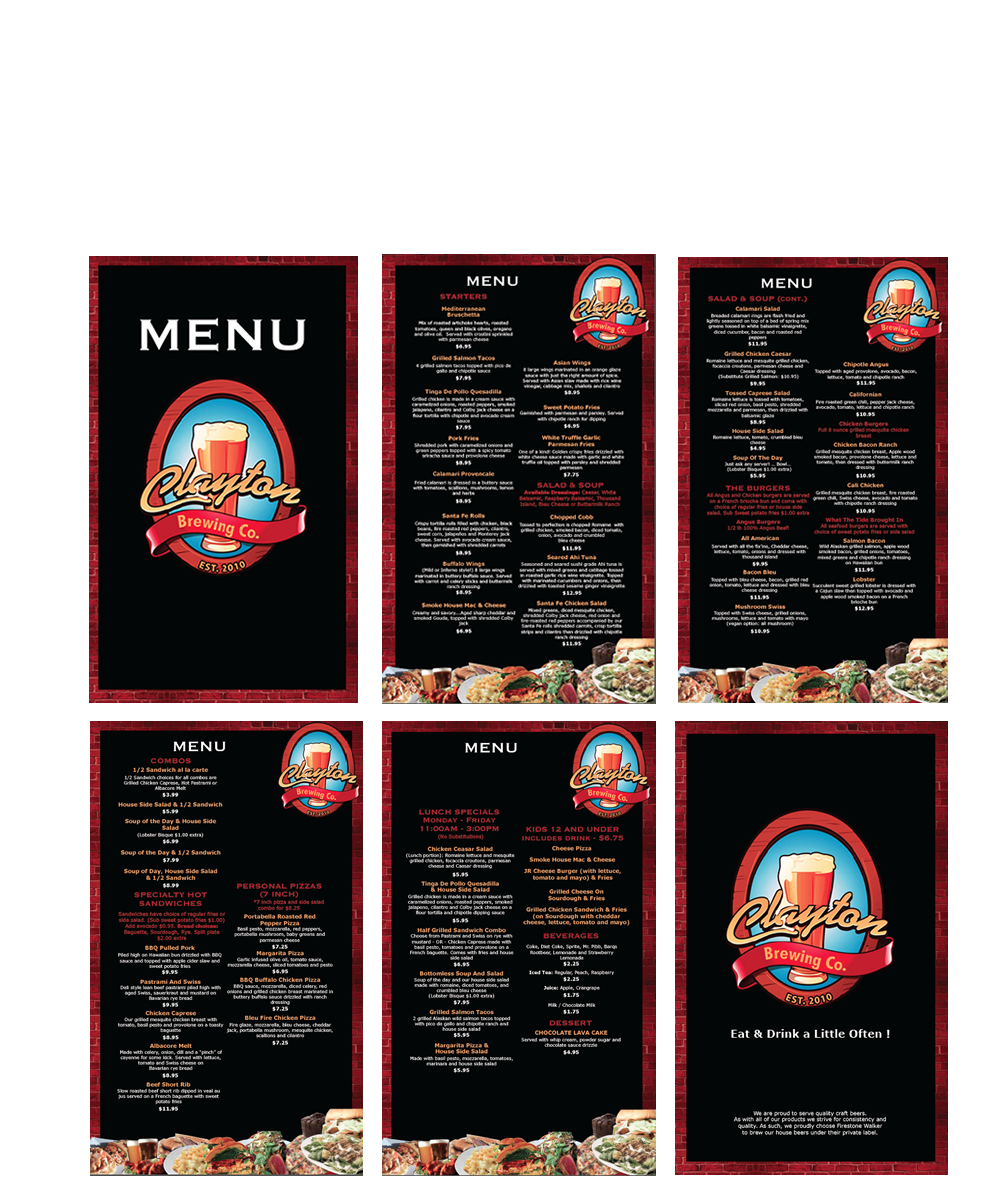 Menu Design by Kignite for Clayton Brewing Co | Design: #1117762