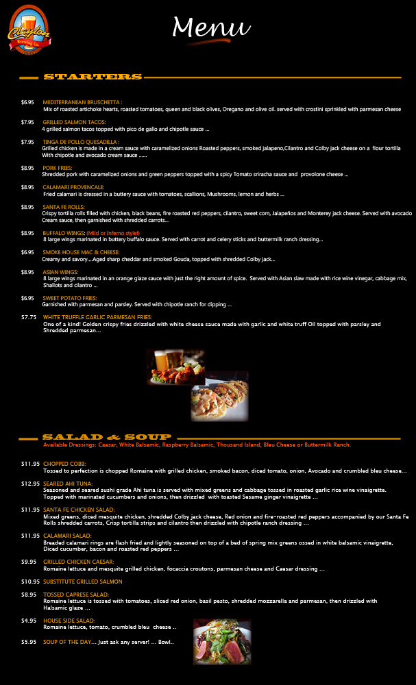 Menu Design by Showstarmedia for Clayton Brewing Co | Design #1114040