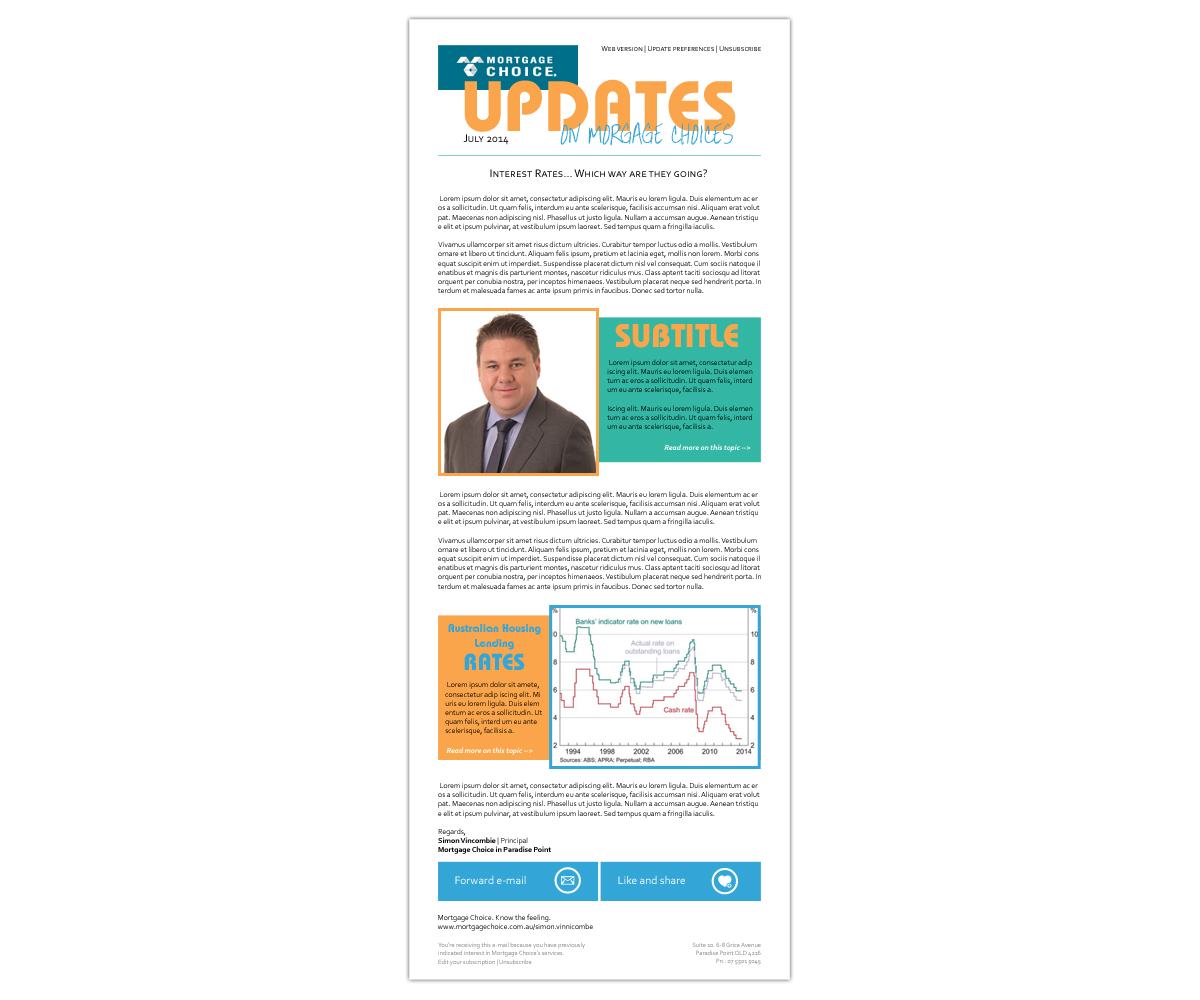Newsletter Design by Andrea Kis for Cayman Properties | Design #4008096