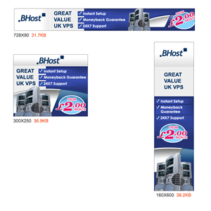 Diseño De Banner Publicitario por DesignXyz para BHost Limited | Diseño: #1123960