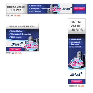 Diseño De Banner Publicitario por DesignXyz para BHost Limited | Diseño: #1129597