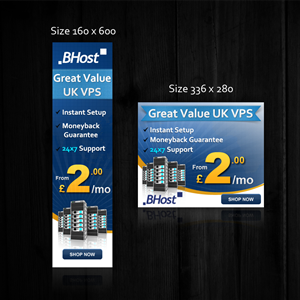 Diseño De Banner Publicitario por Web Skippers para BHost Limited | Diseño: #1107651