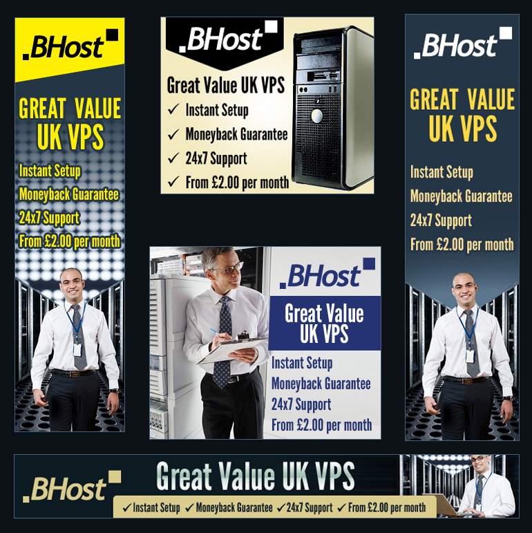 Banner Ad Design by Vblue for BHost Limited | Design #1128685