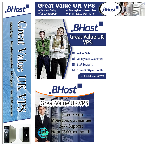 Banner Ad Design by Vblue for BHost Limited | Design #1136376