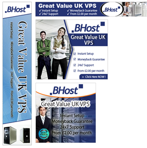 Diseño De Banner Publicitario por Vblue para BHost Limited | Diseño: #1136376