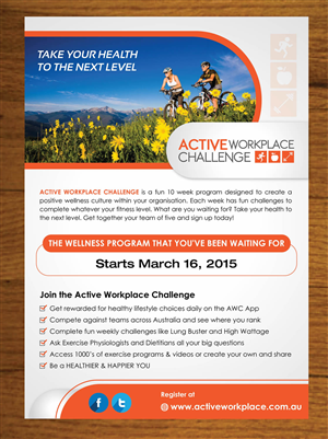 New and exciting team challenge starting in corporate health.  Need a eye catching flyer | Diseño de Flyer por Sbss