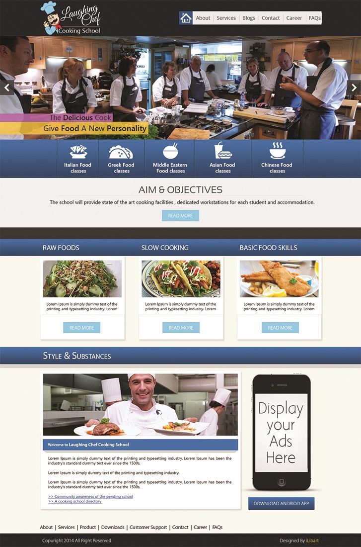 Web Design par iLibart pour The Laughing Chef Cooking School Retreat | Design #4077373
