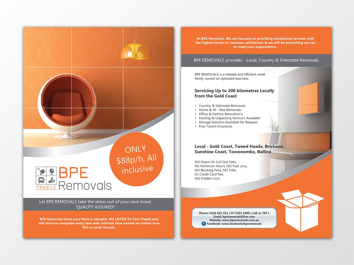 Flyer-Design von shahzad99 für BPE Removals | Design #4043753