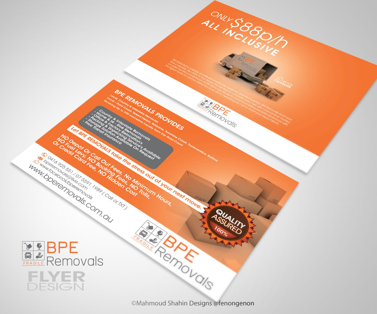 Flyer Design by Mahmoud Shahin for BPE Removals | Design #4033636