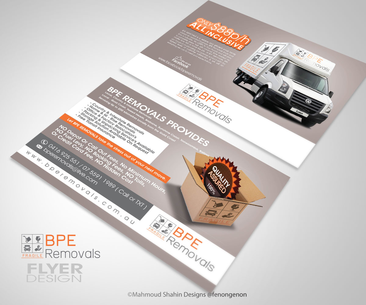 Diseño de Flyer por Mahmoud Shahin para BPE Removals | Diseño #4033641