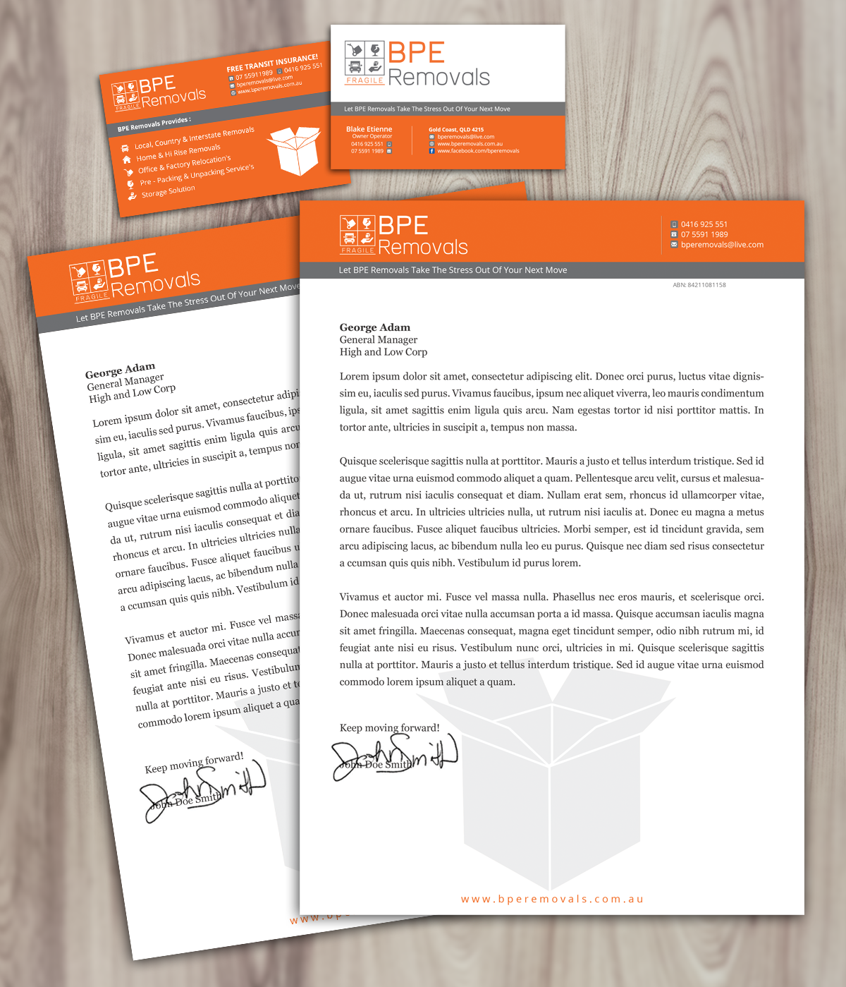 Letterhead Design by Nelsur for BPE Removals | Design #4026817