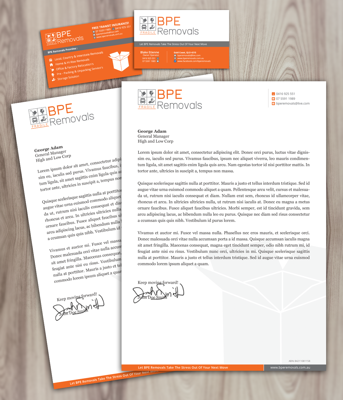Letterhead Design by Nelsur for BPE Removals | Design #4026824