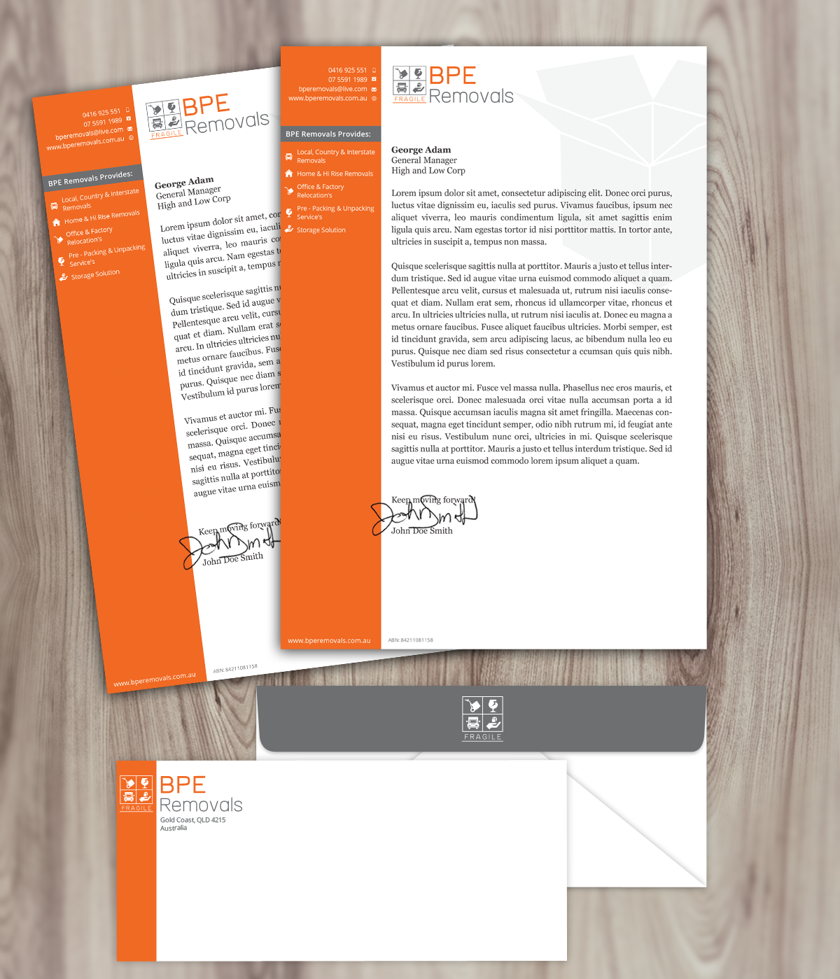 Letterhead Design by Nelsur for BPE Removals | Design #4026828