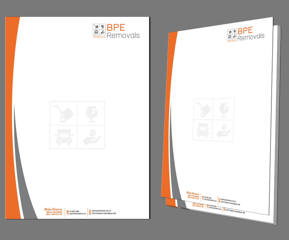 Letterhead Design by kousik for BPE Removals | Design #4024380
