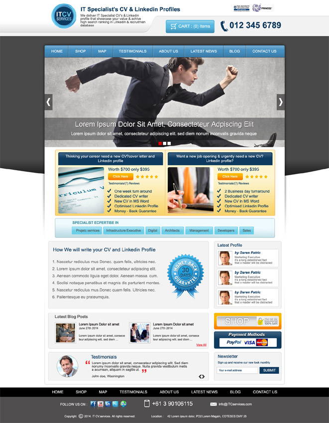 Wordpress Design by DesignXyz for ITCV Services | Design #4118901