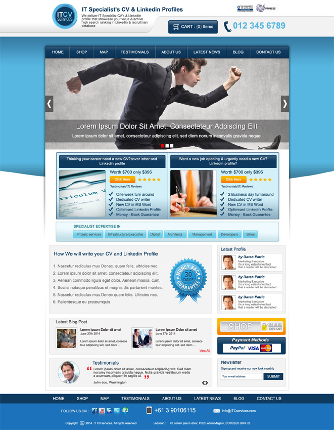 Diseño Wordpress por DesignXyz para ITCV Services | Diseño #4118915