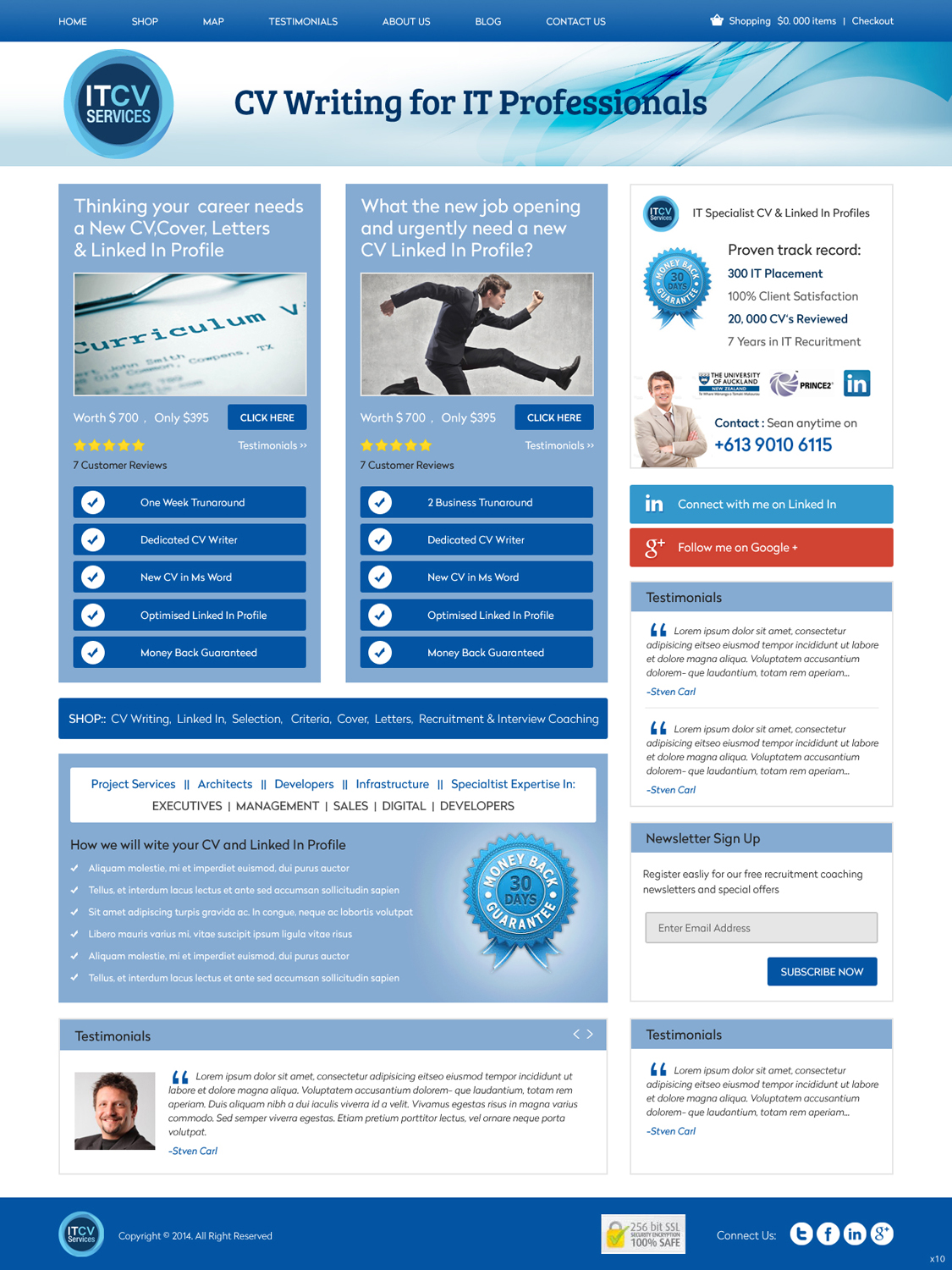 Wordpress Design by pb for ITCV Services | Design #4039111