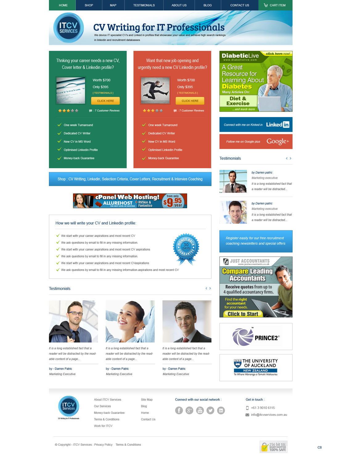 Wordpress Design by pb for ITCV Services | Design #4039125