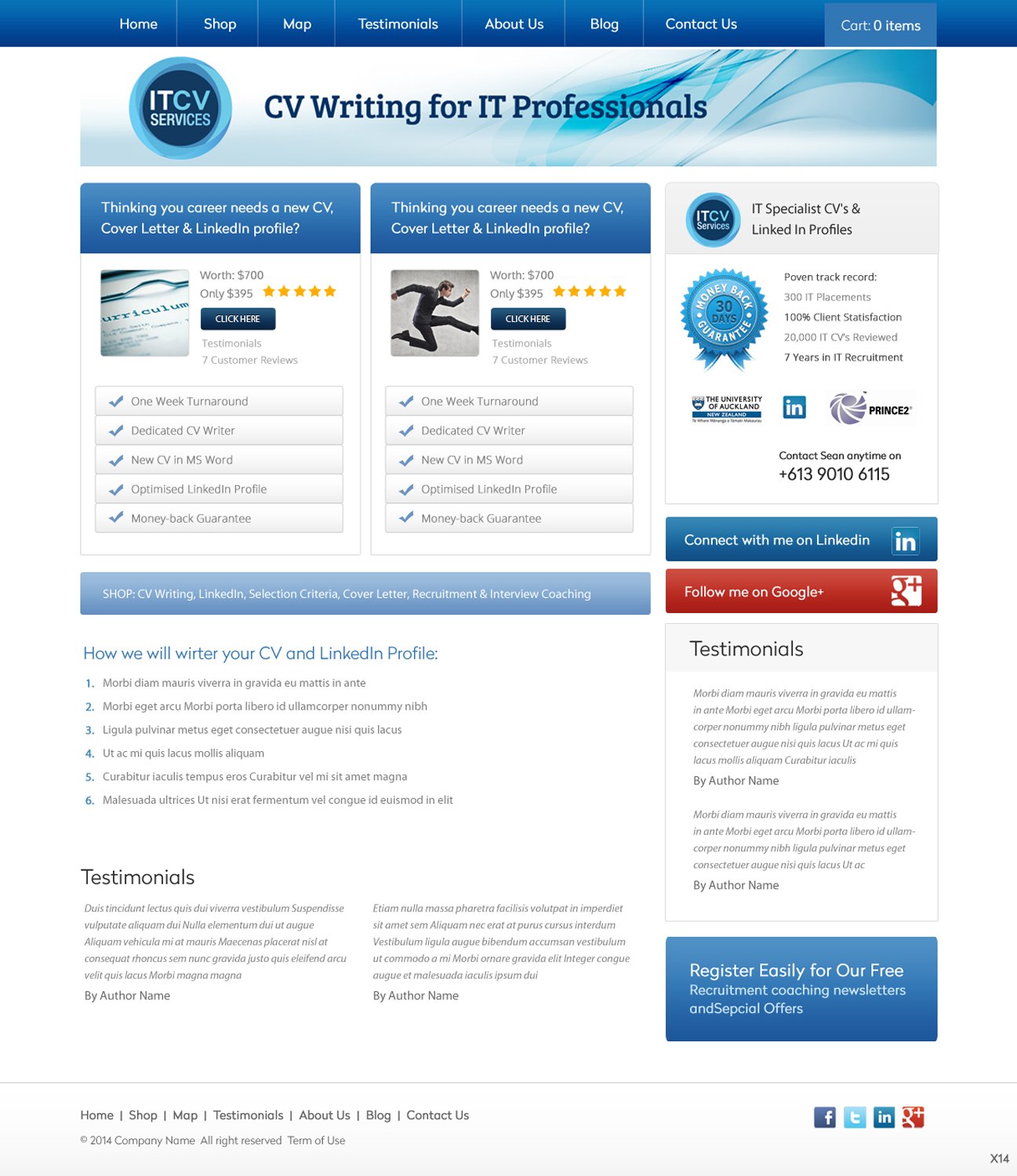 Wordpress Design by pb for ITCV Services | Design #4039156