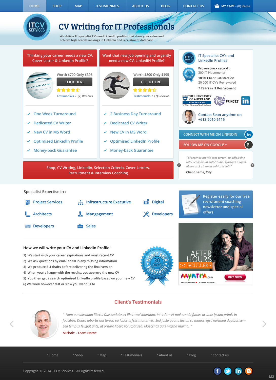 Wordpress Design by pb for ITCV Services | Design #4039162