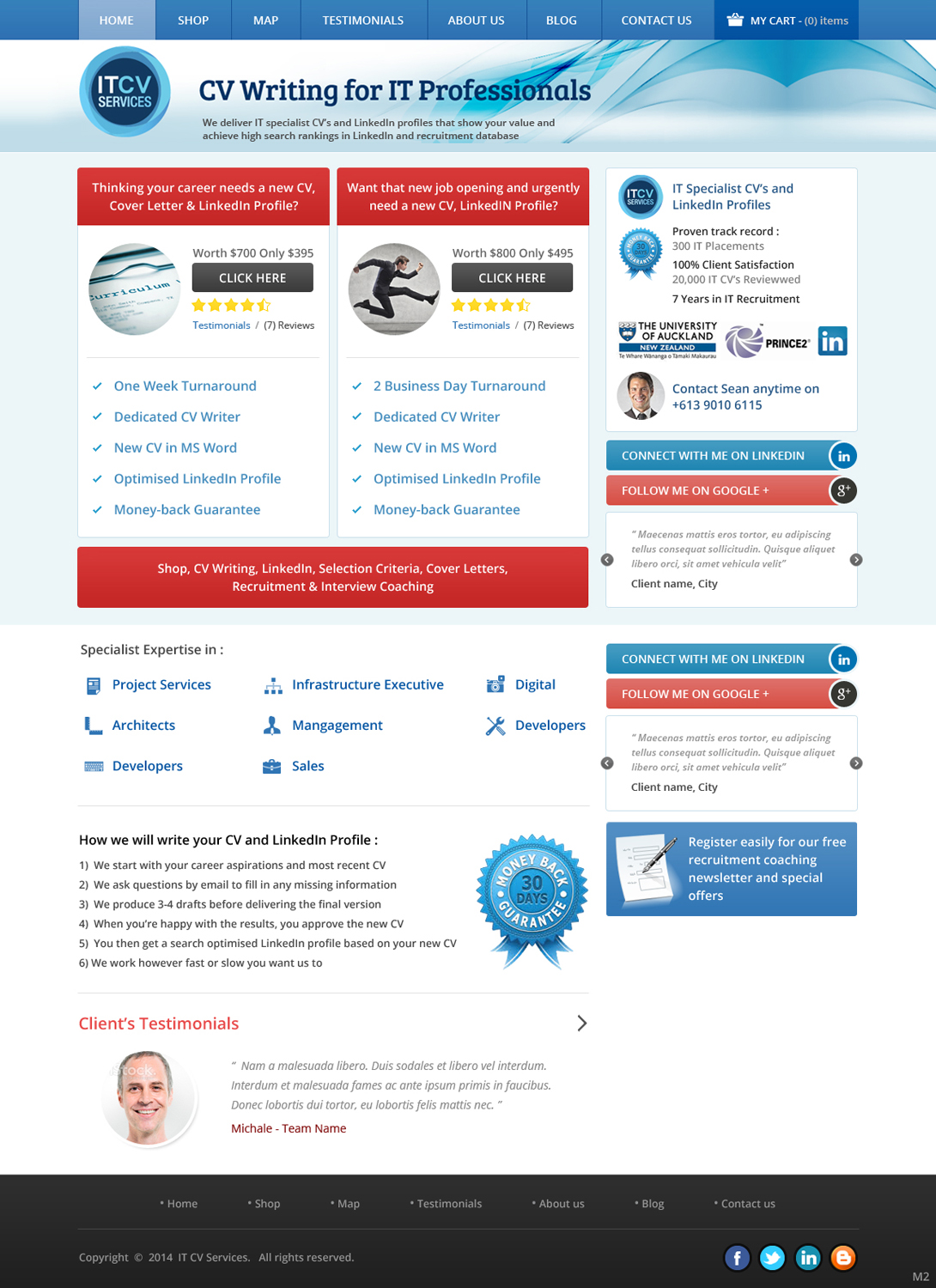 Wordpress Design by pb for ITCV Services | Design #4039166