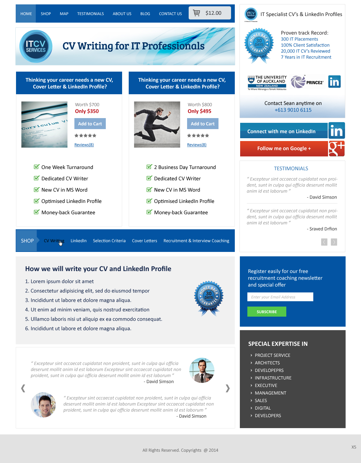 Wordpress Design by pb for ITCV Services | Design #4052965