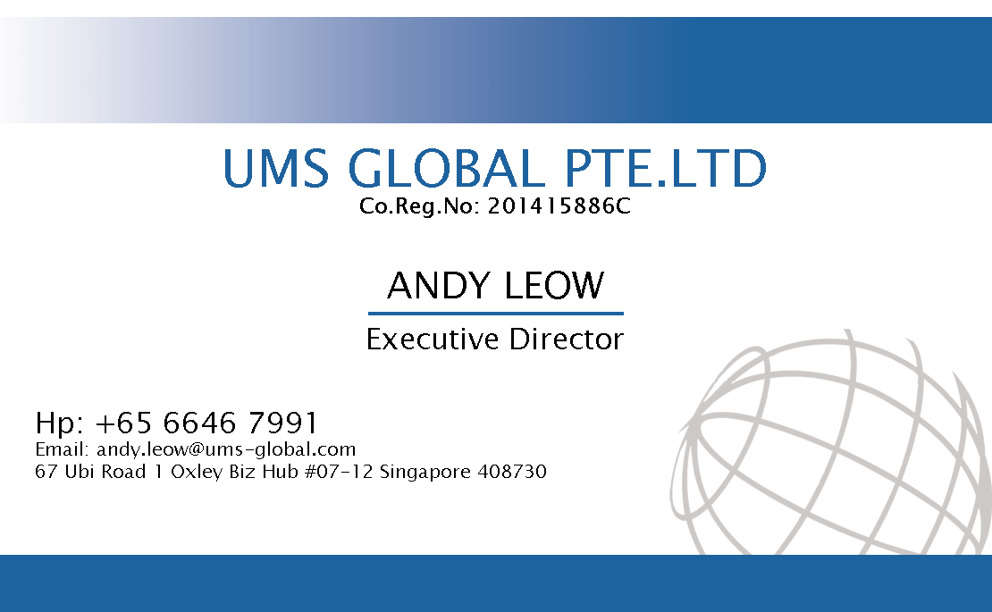 Visitenkarten-Design von zoe.hodgson für UMS Global Pte. Ltd. | Design #4050463