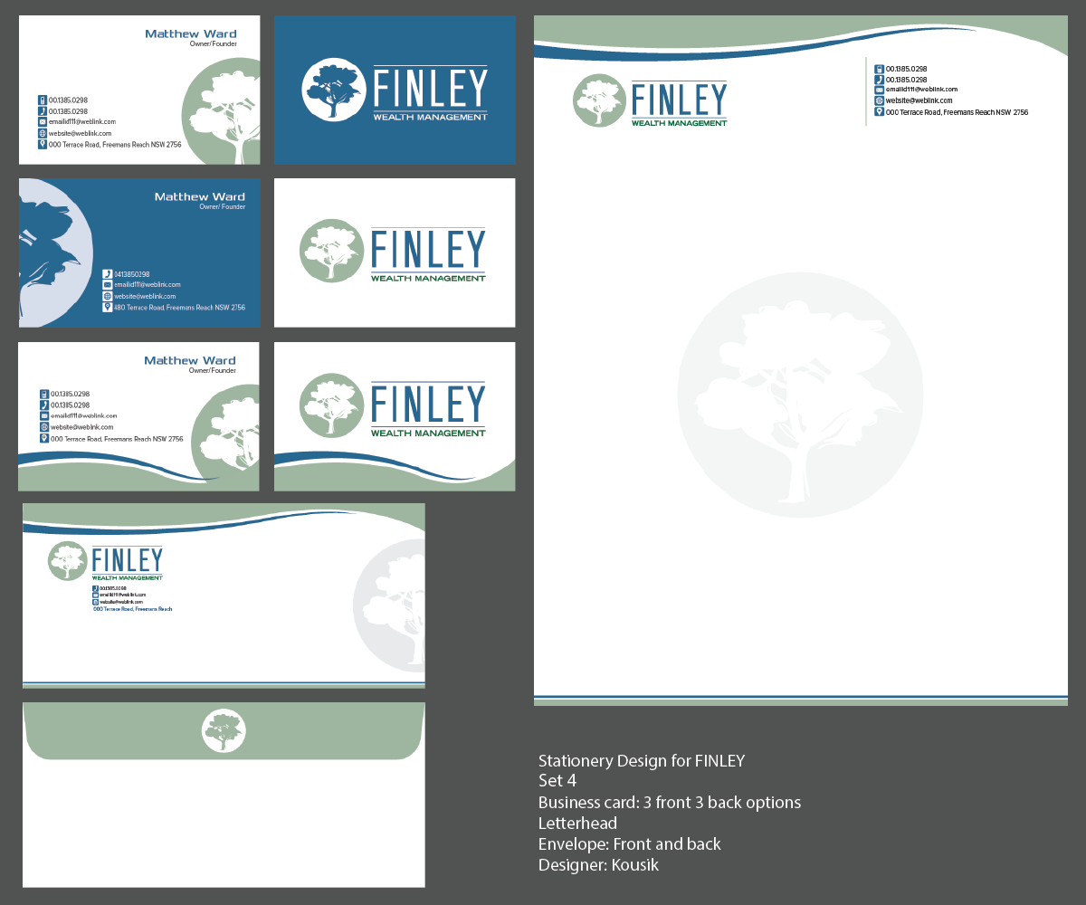 Design de Papeterie par kousik pour Finley Wealth Management | Design #4028966