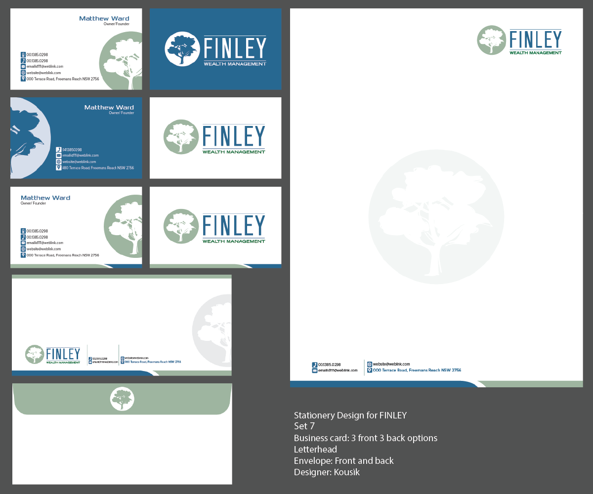 Design de Papeterie par kousik pour Finley Wealth Management | Design #4028971