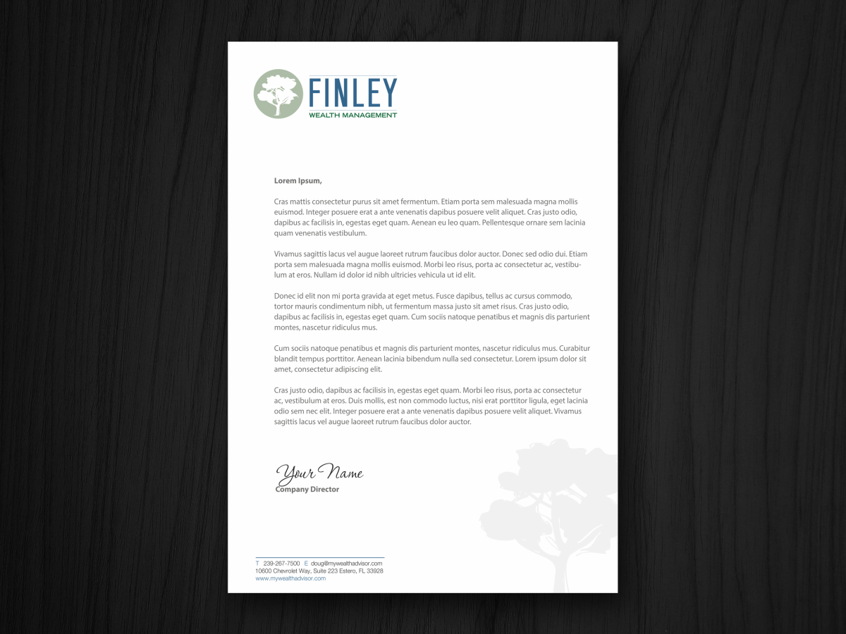 Diseño de Papelería por HYPdesign para Finley Wealth Management | Diseño #4050296