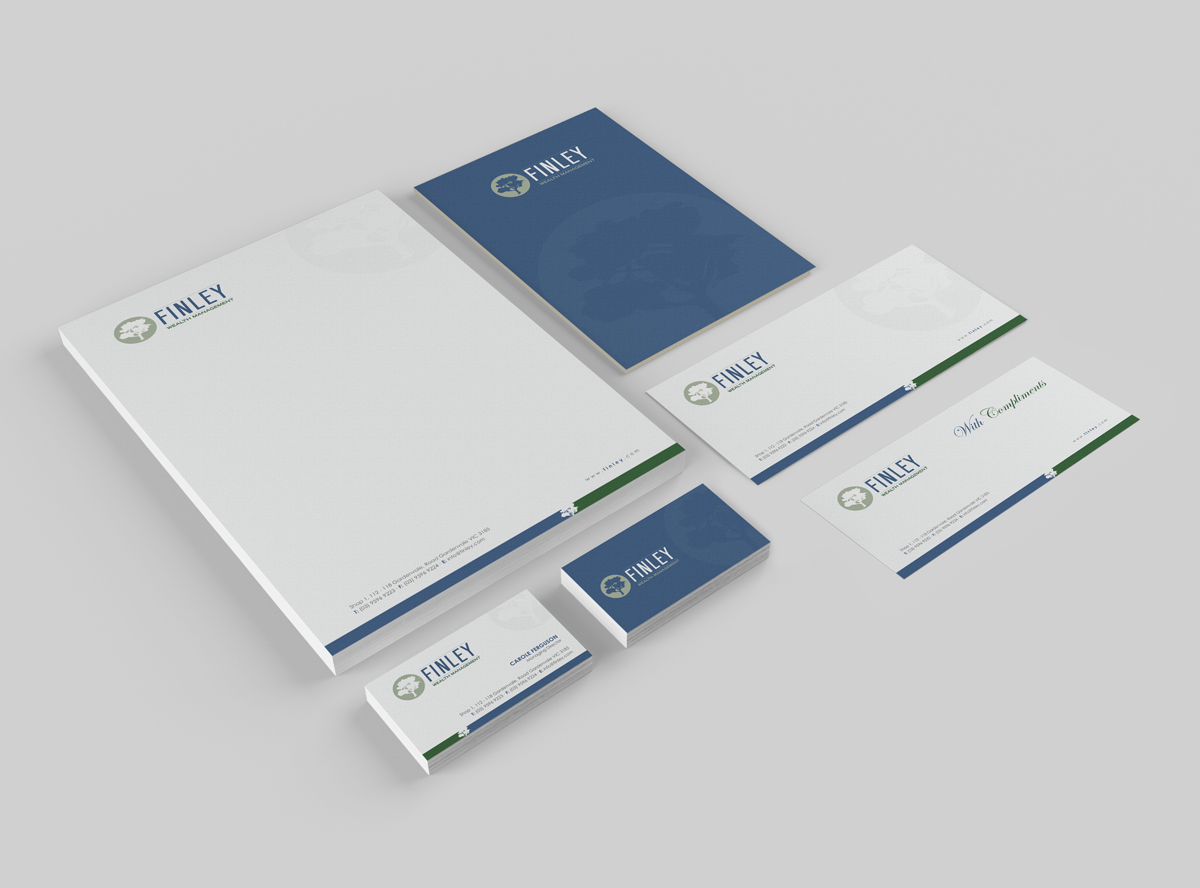 Schreibwaren-Design von logodentity für Finley Wealth Management | Design #4029469