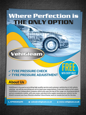 VehiGleam flyer design