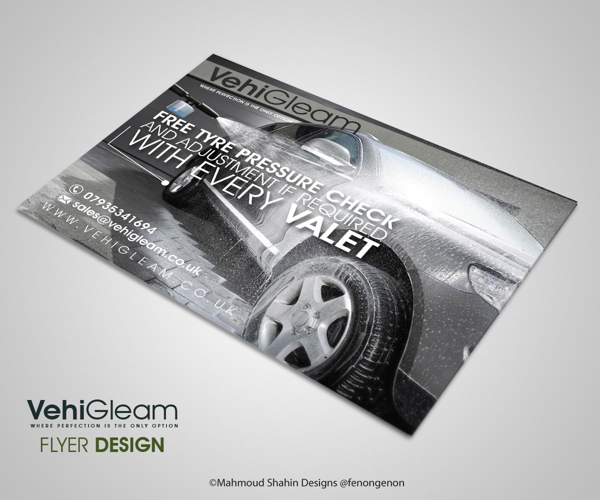 Flyer Design by Mahmoud Shahin for VehiGleam | Design #4032525