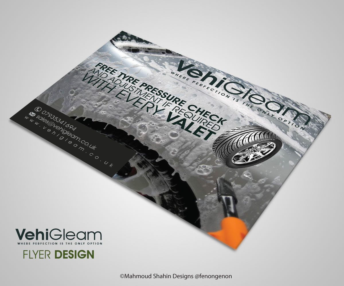 Flyer Design by Mahmoud Shahin for VehiGleam | Design #4032535