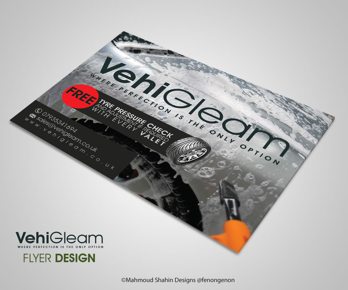 Flyer Design by Mahmoud Shahin for VehiGleam | Design #4032537
