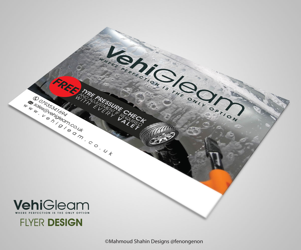 Flyer Design by Mahmoud Shahin for VehiGleam | Design #4032544