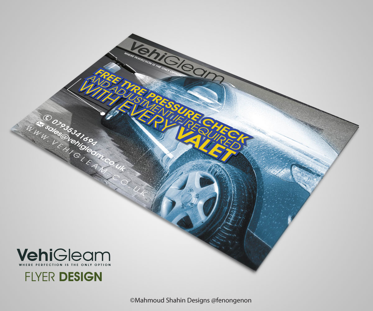 Flyer Design by Mahmoud Shahin for VehiGleam | Design #4032547