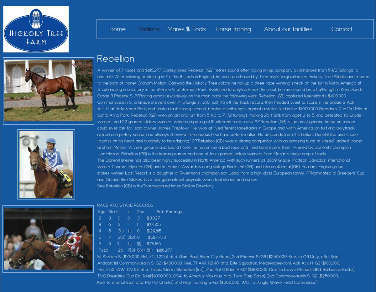 Diseño Web por kalchakra para Hickory Tree Farm | Diseño #4075120