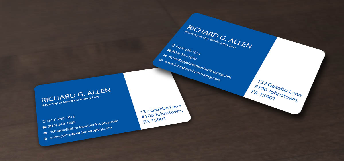 Business Card Design by Pointless Pixels India for Law Offices of Richard G. Allen | Design #4034336