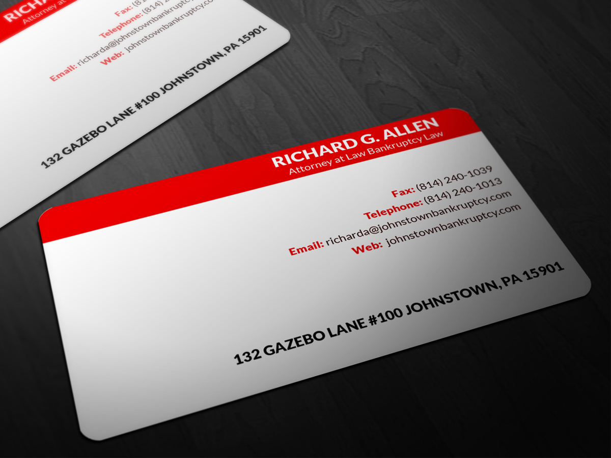 Business Card Design by Pointless Pixels India for Law Offices of Richard G. Allen | Design #4034843
