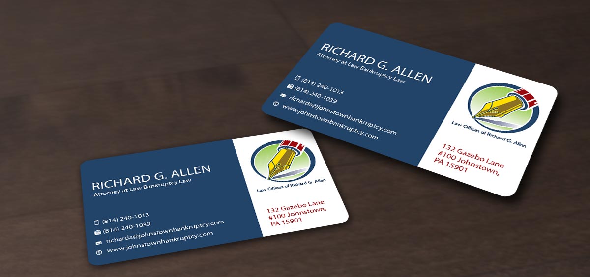 Diseño de Tarjeta de Presentación por Pointless Pixels India para Law Offices of Richard G. Allen | Diseño #4036967