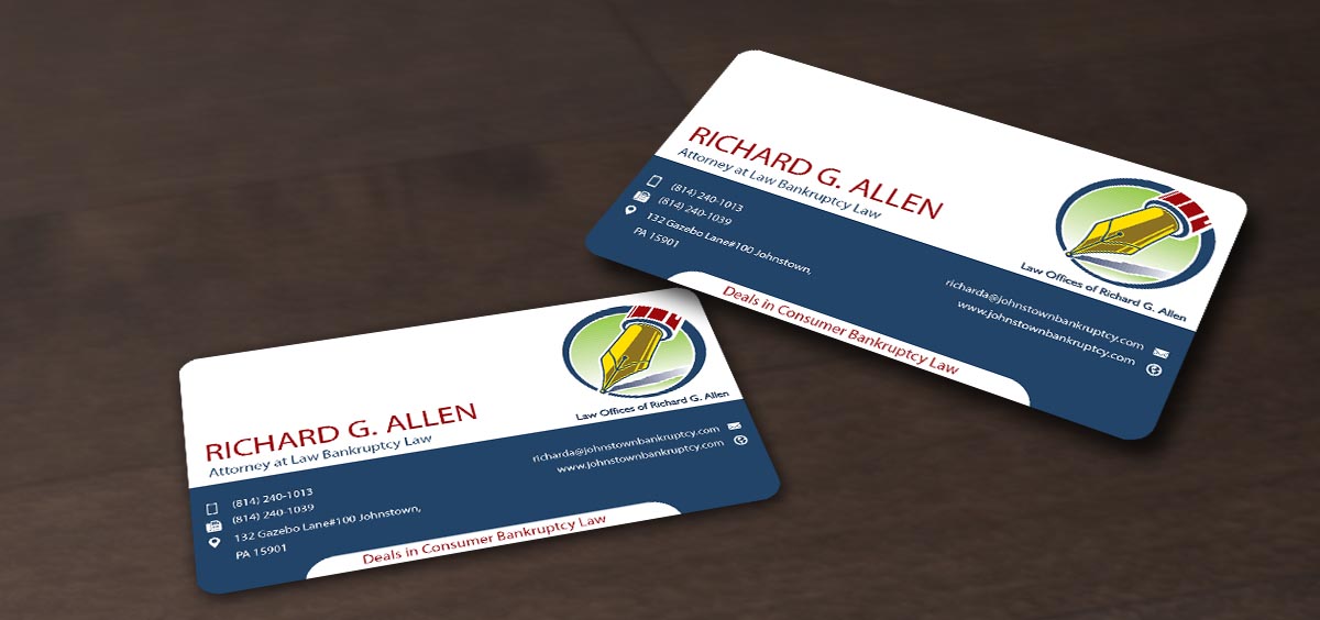 Business Card Design by Pointless Pixels India for Law Offices of Richard G. Allen | Design #4037059