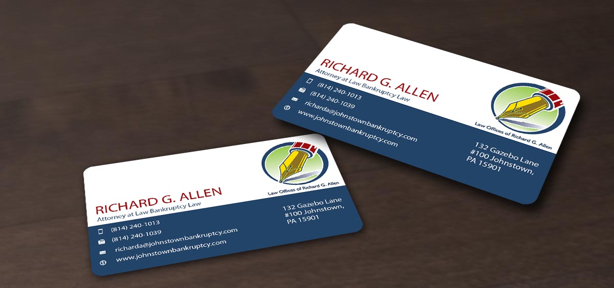 Business Card Design by Pointless Pixels India for Law Offices of Richard G. Allen | Design #4037060