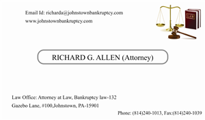 Design de Carte de Visite par jyoti23 pour Law Offices of Richard G. Allen | Design : #4040144