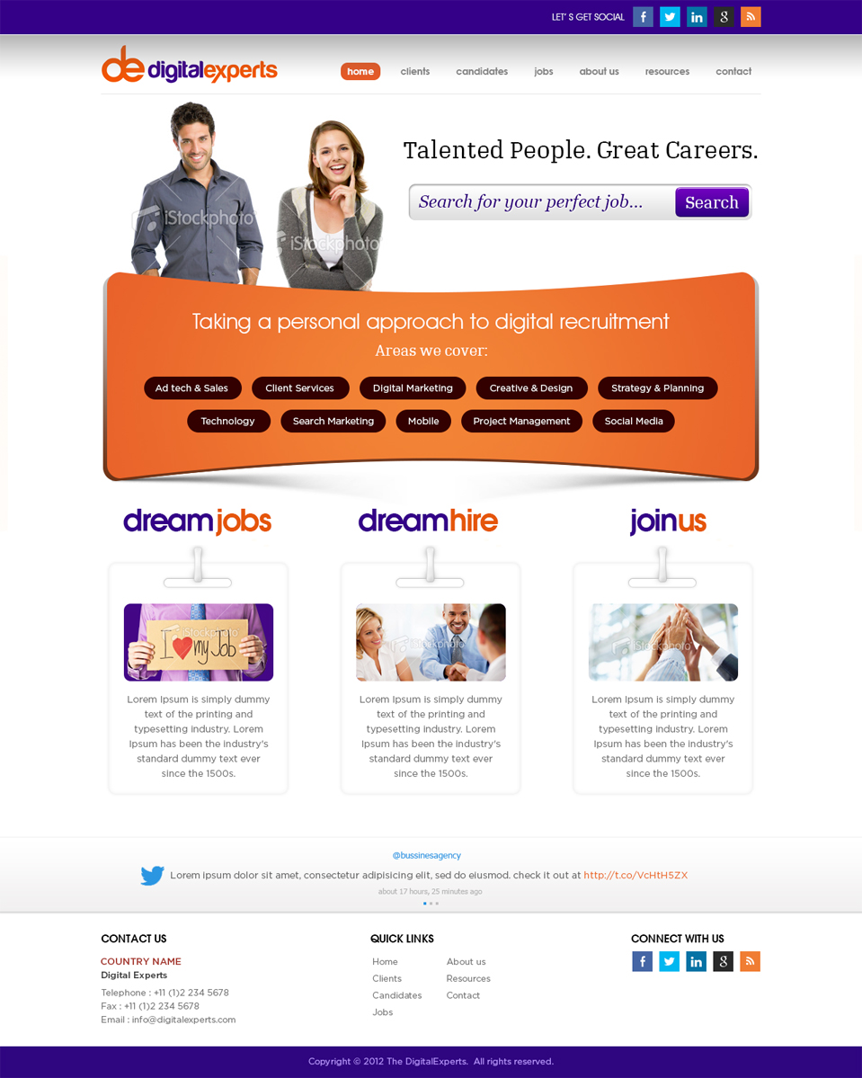 Wordpress Design by Mayank Patel for Digital experts | Design #1114022