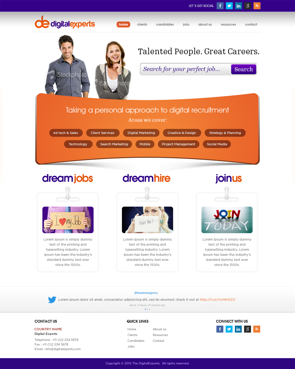 Wordpress Design by Mayank Patel for Digital experts | Design #1139538