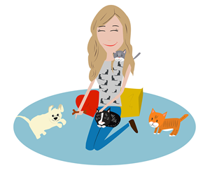 Cartoon needed of my wife with her cats and dog | Illustration-Design von Ramya Sarang